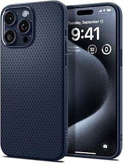 Capa Spigen Liquid Air para iPhone 15 Pro em azul marinho