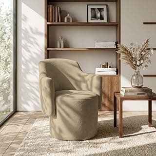 Poltrona Organica Moderna Elegante Decorativa Confortável Estofada Redonda Minimalista Sala Espera Recepção Escritório MOBLAN decor (CAPPUCCINO)