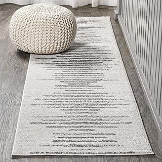JONATHAN Y Tapete Aya Berber Stripe geométrico creme/cinza, 2 x 8, contemporâneo, moderno, fácil de limpar para sala de estar, quarto, cozinha, animais de estimação, sem queda (MOH205A-28)
