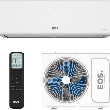 Nome do produto: Ar-Condicionado Split Inverter 9000 BTUs EOS Master Inverter High Wall Só Frio EASM9001IFI/EASM9000IFE 220V Descrição: - Tipo: Ar-Condicionado Split - Função: Resfriamento - Sistema: Compressor Inverter - Refrigerante: R-32 - Tensão: 220 Volts - Capacidade: 9000 BTUs (Unidades térmicas britânicas) - Peso: 29 Quilogramas - Dimensões da embalagem: 71,5 x 60 x 50 cm Características especiais: - Resfriamento rápido - Alta eficiência Marca: EOS Avaliações: - Classificação: 4,4 de 5 estrelas - Número de avaliações: 9 Informações adicionais: - ASIN: B0D5JV2G15 - Número do modelo: EASM9001IFI / EASM9000IFE - Categoria Amazon: Eletrodomésticos > Casa > Ar e Ventilação > Ar-Condicionado > Ar-Condicionado Split - Ranking de vendas: Nº 327 em Casa, Nº 4 em Ar-Condicionado Split Componentes visíveis: - Unidade interna: em um design branco, com painel digital na parte frontal. - Unidade externa: montagem em formato quadrado com ventilador azul. - Controle remoto: com display digital, vários botões para controle de funções. Diferenciadores: - Tecnologia Inverter para maior eficiência energética.