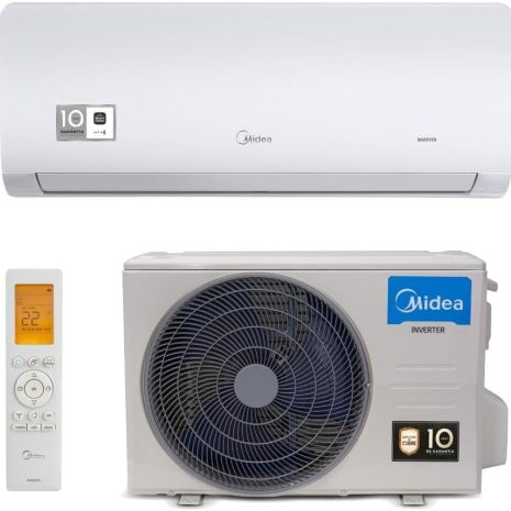 Nome do Produto: Ar Condicionado Split Hi Wall Inverter Springer Midea 18000 Btus Frio Xtreme Save Connect R32 220v Descrição: - Tipo: Split - Marca: Midea - Cor: Branco - Fluidos: R-32 (ecológico) Especificações Visíveis: - Dimensões do produto (unidade externa): Aproximadamente 40 x 88,6 x 88 cm - Peso: 44,7 kg - Capacidade: 18000 BTUs - Eficiência Energética: 5 Estrelas (Energy Star) - Tecnologia: Inverter, Função Eco, Conectividade Wi-Fi, Sistema AIR MAGIC Componentes Visíveis: - Unidade interna (Hi Wall) e unidade externa - Controle remoto visível Avaliações: - 4,5 de 5 estrelas - 91 avaliações Classificações: - Nº 2.144 em Casa - Nº 37 em Ar-Condicionado Split Outros Detalhes: - Disponibilidade: Desde 27 outubro 2023 - Classificação de produto: Minisplit ASIN: ‎B0CLYZ2YYN Fabricante: ‎Springer Midea