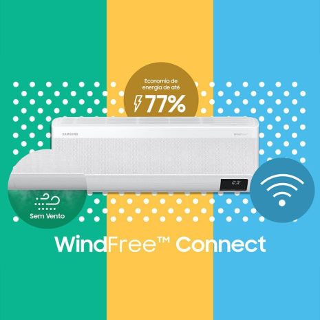 Nome: Ar-condicionado Split Inverter Samsung WindFree Connect Sem Vento 12.000 BTUs Frio Branco Descrição: Compressor inverter. Especificações: - Fonte de alimentação: Alimentado por energia elétrica - Cor: Branco - Dimensões do produto: 21,5P x 82L x 29,9A centímetros - Características especiais: Compressor inverter - Marca: SAMSUNG - Disponível para compra desde: 15 agosto 2023 - Ranking dos mais vendidos: Nº 2.644 em Casa, Nº 47 em Ar-Condicionado Split - Avaliações de clientes: 4,7 de 5 estrelas, 86 avaliações - ASIN: ‎B00AWJH5O8 - Referência do fabricante: ‎5031 - Fabricante: ‎Samsung - Tipo de instalação: Split - Eficiência: Moderado, com tecnologia Inverter Diferenciais: - Conector e controles visíveis no controle remoto. - Design otimizado para arrefecimento. - Função WindFree que permite um resfriamento sem vento direto.