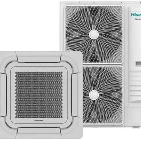 Nome: Ar Condicionado Split Cassete Inverter Hisense 60000 BTU/h Quente e Frio Monofásico AUC-60UR2RKA – 220 Volts Descrição: - Tipo: Ar condicionado split cassete. - Capacidade: 60000 BTU/h. - Funções: Aquecimento e resfriamento. - Tipo de inversor: Possui inversor. Especificações: - Fator de forma: Cassete. - Fonte de alimentação: Energia elétrica. - Características especiais: Compressor inverter, funções de aquecimento e resfriamento. - Marca: Hisense. Componentes visíveis: - Unidade interna: design cassete com grade quadrada e grade de ventilação. - Unidade externa: compõe-se de um gabinete com duas ventoinhas. - Controle remoto: visível com botões. Diferenciais técnicos: - Compressor inverter: eficiência energética. - Conexões visíveis na unidade externa para instalação. Outras informações: - Disponível para compra desde: 27 setembro 2024. - ASIN: B0DJ3MSHNK. - Categoria: Eletrodomésticos > Casa > Ar e Ventilação > Ar-Condicionado > Ar-Condicionado Split.