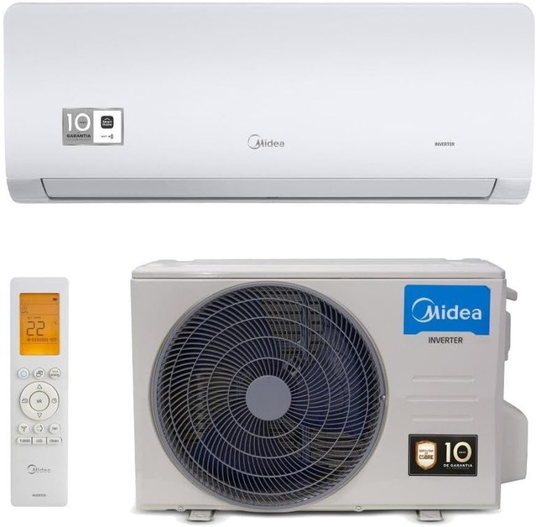 Nome do Produto: Ar-condicionado Split Inverter 12000 BTUs Springer Midea Xtreme Save Connect High Wall Só Frio Marca: Springer Midea Modelo: 42AGVCI12M5 / 38AGVCI12M5 Dimensões do produto: 20P x 25,9L x 80,2A centímetros Peso: 32,2 quilogramas Voltagem: 220 Volts Cor: Branco Capacidade de resfriamento: 12000 BTUs Tipo de instalação: Split Eficiência: A+ Especificações especiais: Compressor inverter Classificação energética: 5 Estrelas (Energy Star) Certificação: 279293938392 Avaliações de clientes: 4,6 de 5 estrelas em 263 avaliações Ranking dos mais vendidos: Nº 400 em Casa, Nº 7 em Ar-Condicionado Split Data de disponibilidade para compra: 21 setembro 2023 Componentes Visíveis: - Unidade interna com design moderno e simples. - Unidade externa visível com ventilador exposto. - Controle remoto disponível na imagem. Características Adicionais: - Opções de modo: aquecimento elétrico. - Identificadores visuais de conexão e botões no controle remoto. Categorias Amazon: Eletrodomésticos > Casa > Ar e Ventilação > Ar-Condicionado > Ar-Condicionado Split