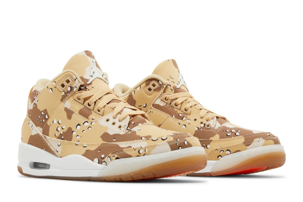 tenis air jordan 3 retro x wnba desert camo bege lk sneakers hm4301200 687897