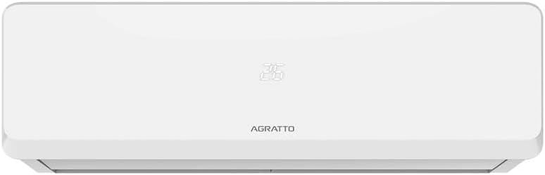 Unidade interna branca do ar-condicionado split Agratto Fit Top 9.000 BTUs com display digital.