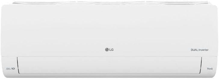 Unidade interna branca do ar-condicionado LG Dual Inverter 12.000 BTUs vista frontal.