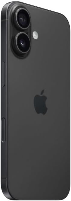 Apple iPhone 16 Preto 256 GB vista lateral e traseira com destaque nas câmeras e botão lateral.