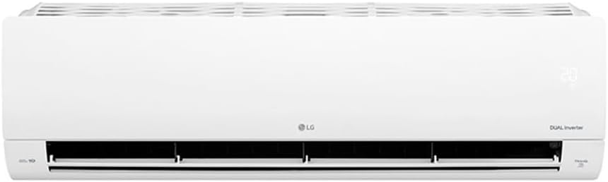 Unidade interna branca do ar condicionado LG Split Hi Wall com saída de ar preta e logo LG no centro.