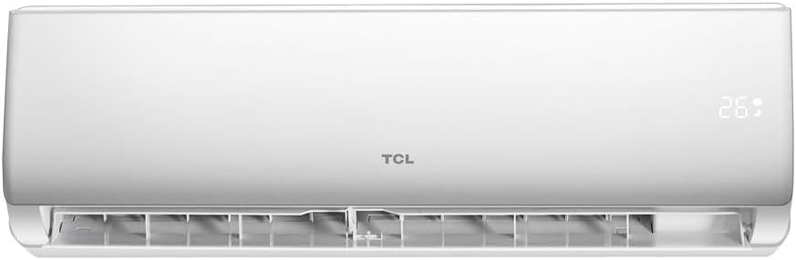 Unidade interna ar condicionado TCL branca com display digital temperatura 26°