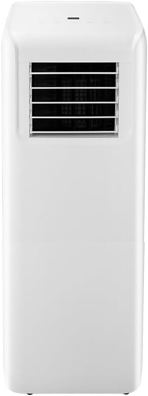 Ar condicionado portátil Gree 10000 BTU/h branco modelo GPC10AP-A6NNA1A 127 volts visto de frente com grade aberta