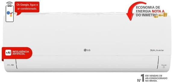 Evaporador do ar-condicionado LG com destaque para comando por voz, inteligência artificial e economia de energia A.