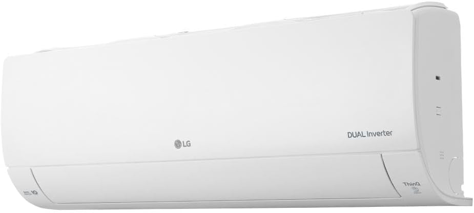 Unidade interna branco LG DUAL Inverter ar-condicionado vista lateral
