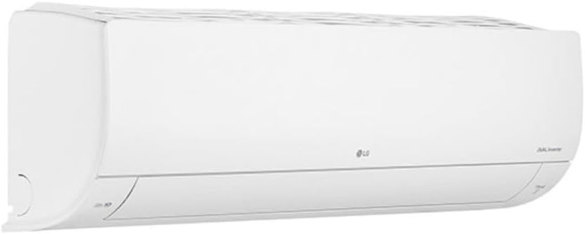 Unidade interna ar-condicionado LG Dual Inverter 9.000 BTU branca vista lateral direita