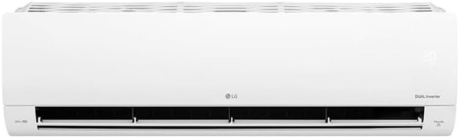 Unidade interna do ar condicionado LG Dual Inverter com ventilador aberto