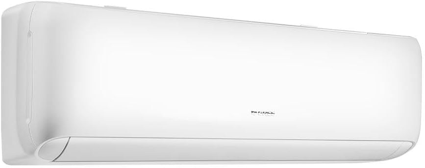 Unidade interna branca do ar condicionado split Gree G-Top vista lateral.