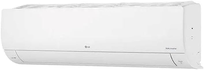 Unidade interna do ar condicionado LG Dual Inverter 9000 Btus, branco, vista frontal.