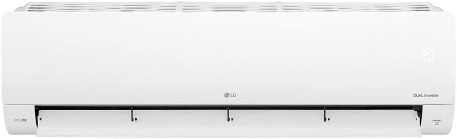 Unidade interna aberta do ar-condicionado LG Dual Inverter 9000 Btus vista frontal