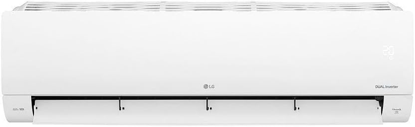 Unidade interna do ar condicionado LG Dual Inverter branca vista frontal