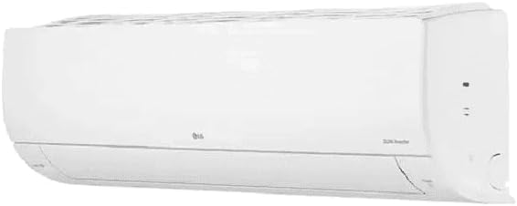 Unidade interna do ar condicionado Split LG Inverter Dual Compact 18.000 Btus branca mostrando design moderno.