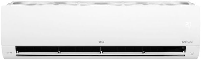 Unidade interna do ar condicionado LG Dual Inverter com ventilação aberta.