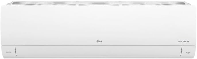 Ar condicionado LG Dual Inverter Compact+AI 12K BTU unidade interna branca vista frontal.