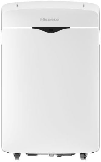Ar condicionado portátil Hisense branco frontal com rodas