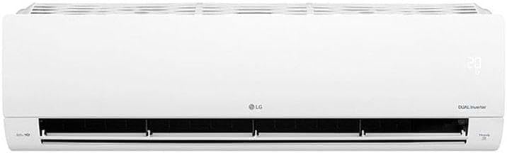 Unidade interna do ar condicionado LG Dual Inverter 9000 Btus com saída de ar aberta, vista frontal.
