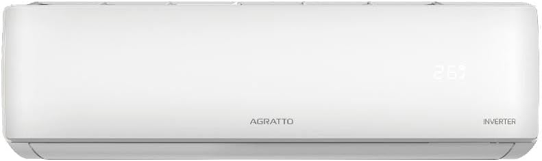 Unidade interna branca do ar condicionado Agratto Hi Wall Liv Top Inverter 18000 Btu/h com display digital