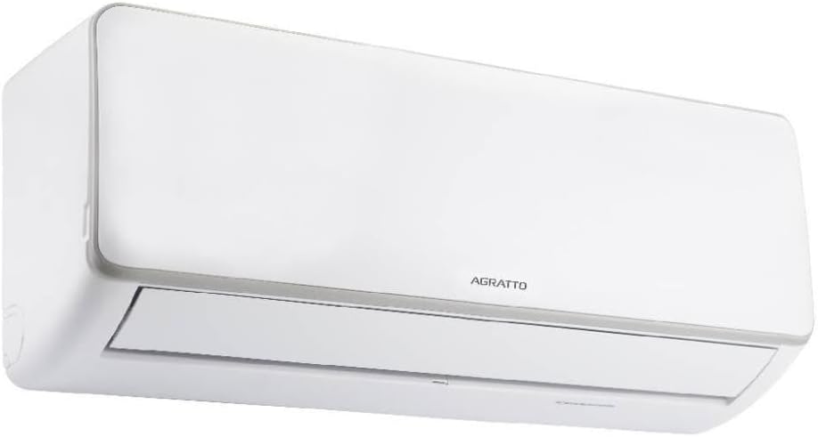 Unidade interna do ar condicionado split inverter Agratto 12000 Btus lado frontal esquerdo