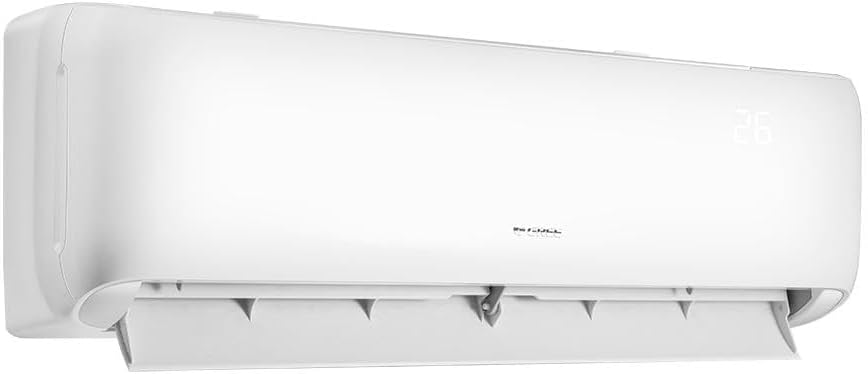 Unidade interna do ar condicionado split Gree G-Top com saída de ar aberta e sistema de ventilação visível.