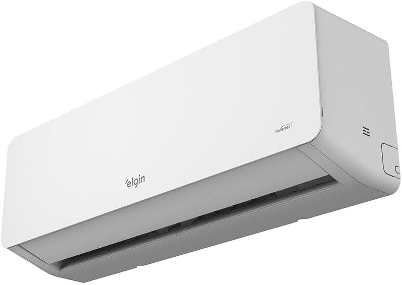 Unidade interna do ar-condicionado Elgin Eco Dream branca vista lateral
