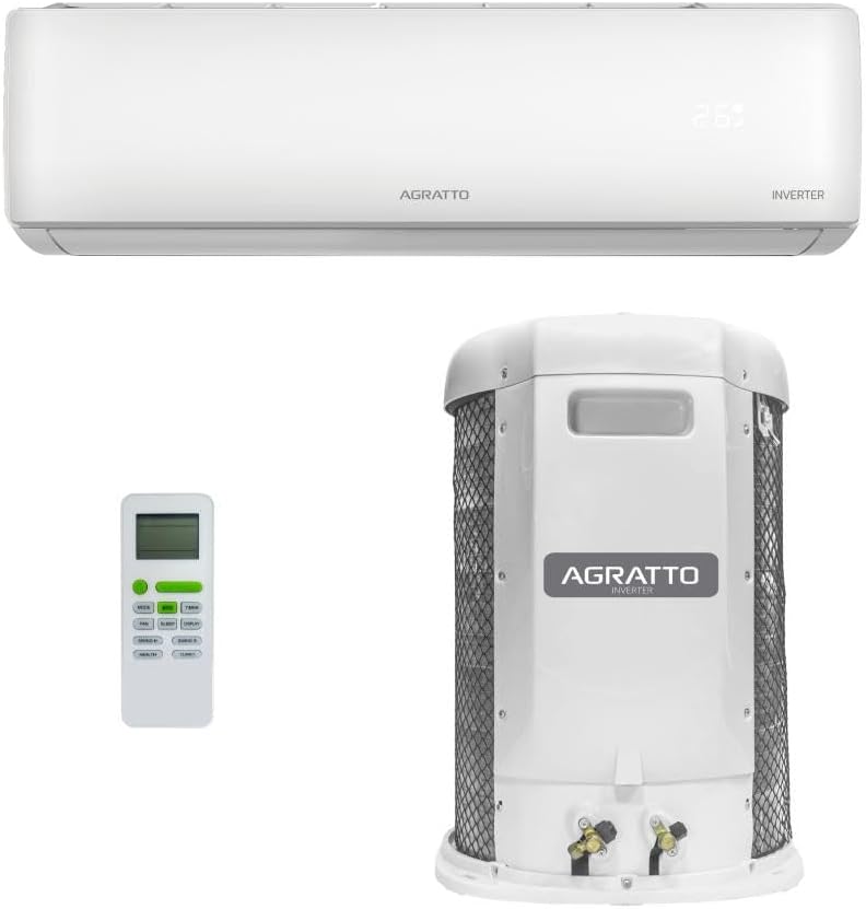 Ar condicionado split Agratto Hi Wall Liv Top Inverter 18000 Btu/h com unidade interna, externa e controle remoto