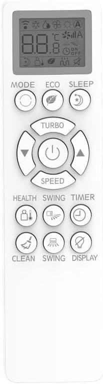 Controle remoto branco para ar-condicionado HW Agratto Fit 18.000 BTUs só frio 220V com display digital.