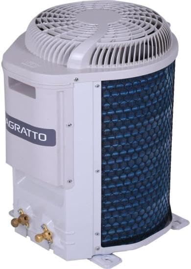 Unidade externa do ar-condicionado Split Agratto branco e azul escuro