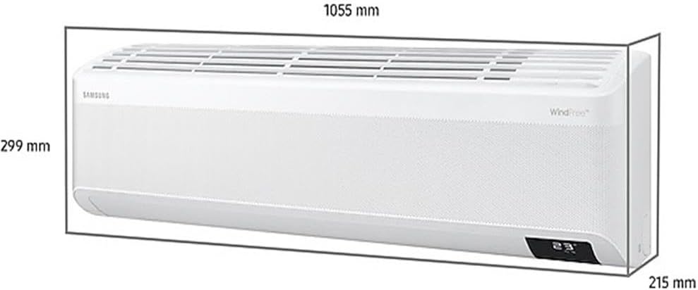 Dimensões da unidade interna do Ar Condicionado Samsung Wind Free 18.000 Btus.