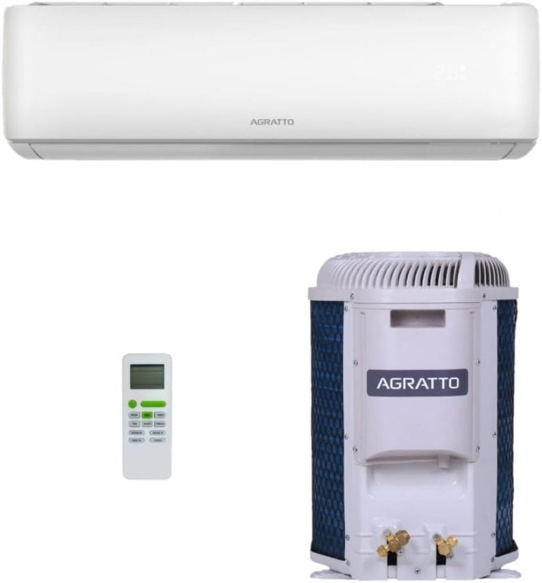 Ar-condicionado split HW Agratto One Top 12.000 BTUs só frio branco unidade interna e externa com controle remoto.