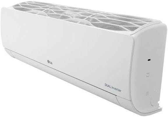 Ar-condicionado LG Dual Inverter vista lateral esquerda superior aberto para manutenção.