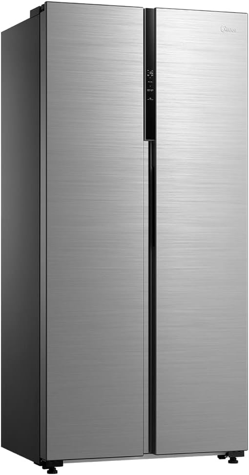 Refrigerador side by side inox 442L Midea MDRS598FGA042-220v perspectiva direita