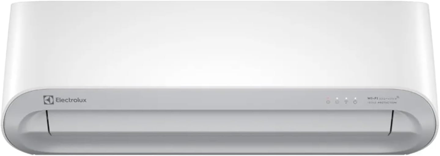 Unidade interna ar-condicionado Electrolux Split 12.000 BTUs vista frontal branco luz indicadores Wi-Fi