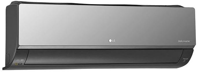 Ar condicionado LG Dual Inverter vista lateral direita cinza e preto