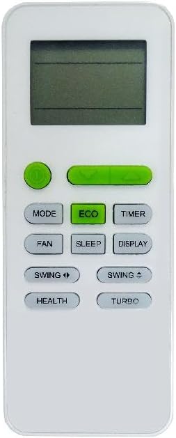 Controle remoto branco para ar condicionado Agratto Hi Wall Liv Top Inverter 18000 Btu/h com botões funcionais e tela LCD
