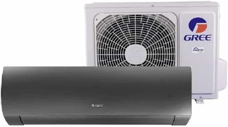 Ar Condicionado Split Hi Wall Gree G-Diamond preto com unidade externa branca e logo GREE inverter