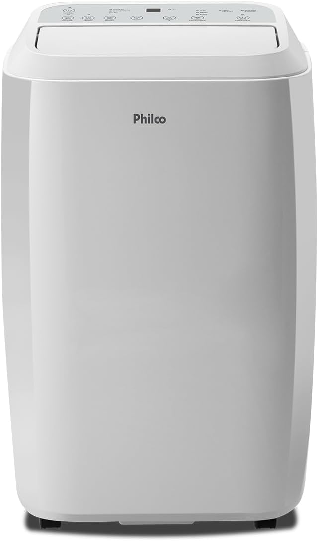 Ar Condicionado Portátil Philco 12000 Btus branco vista frontal com painel