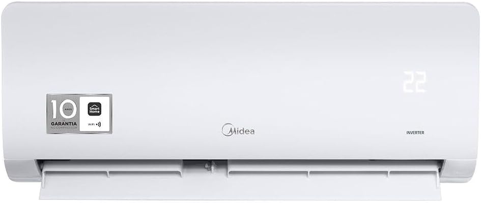 Ar condicionado Split Hi Wall Inverter Midea Xtreme Save Connect 18.000 Btus com display digital e selo de 10 anos.