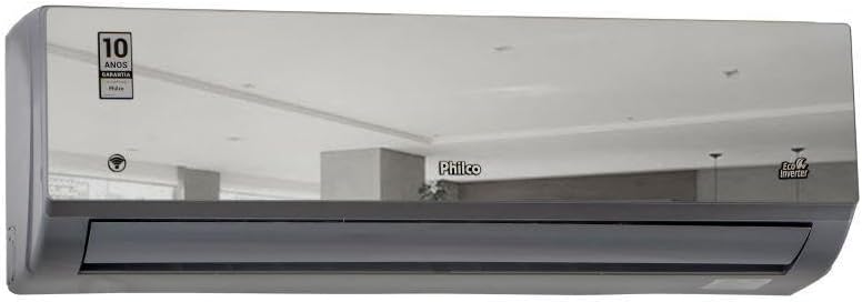 Ar condicionado Philco 24000 BTUs espelhado com reflexão ambiente e selo 10 anos garantia e Eco Inverter.