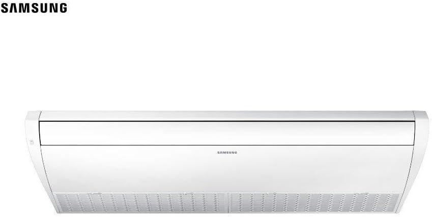 Unidade interna do ar condicionado Samsung split cassete branco com design moderno e elegante.