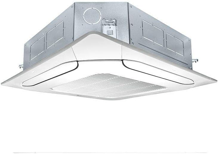 Unidade interna do ar condicionado LG cassete 24000 BTUs vista angular mostrando design da saída de ar.