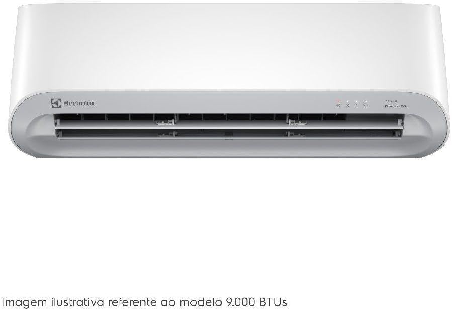 Ar Condicionado Split Electrolux 9000 BTUs unidade interna branca vista frontal.