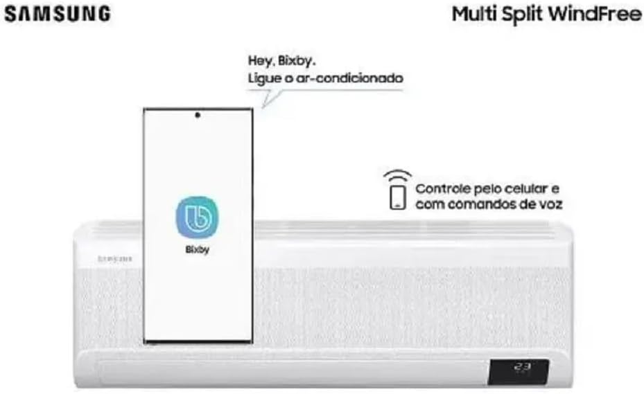 Ar condicionado Samsung Multi Split WindFree com controle por celular e comando de voz Bixby.